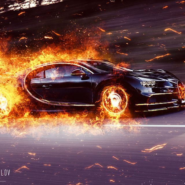 Bugatti Veyron Fire