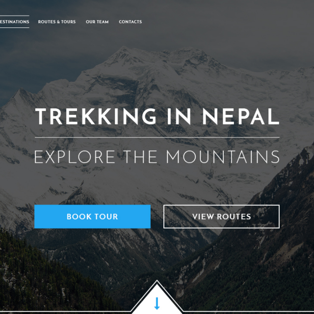 Landing page for trekking agency