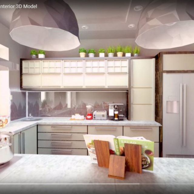360 degree Video 4K ➤ Kitchen Interior 3D Model