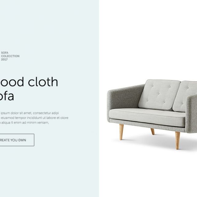 Landing Page  wood cloth sofa