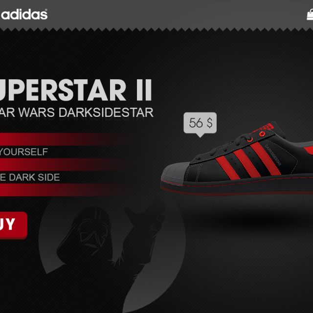 Landing page for Adidas