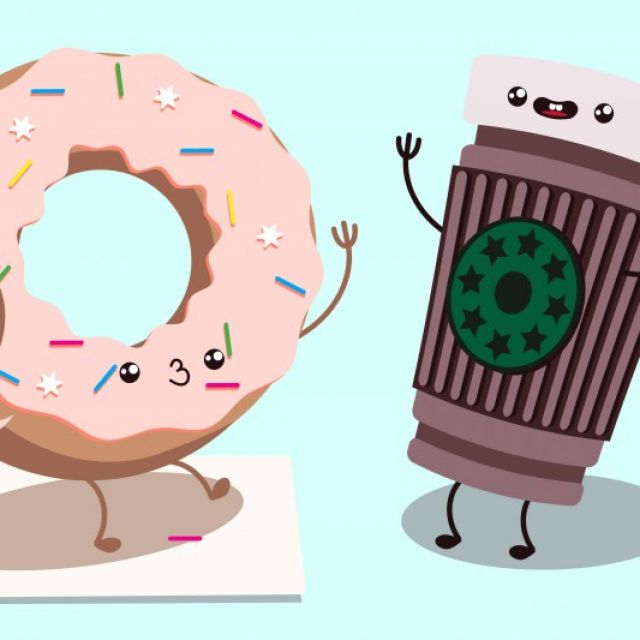 Vector_Character_Donut and coffee