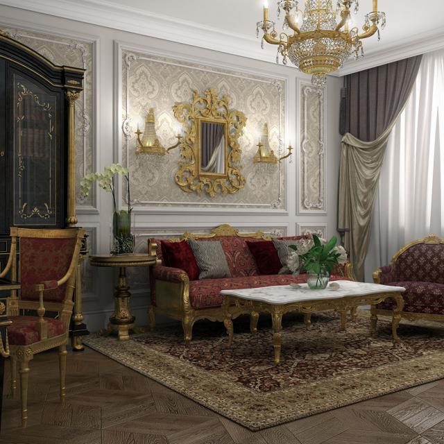 Interior design of Lux apartments of the Bariatinsky Palace (rec