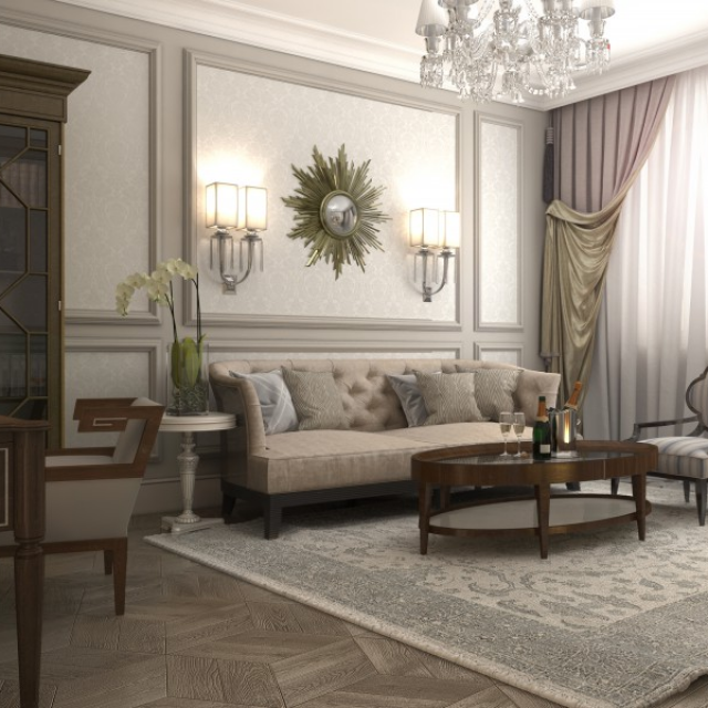 Interior design of Lux apartments of the Bariatinsky Palace (Mod