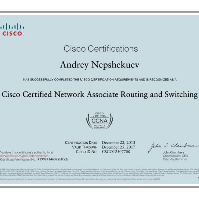  Cisco CCNA Routing and Switching