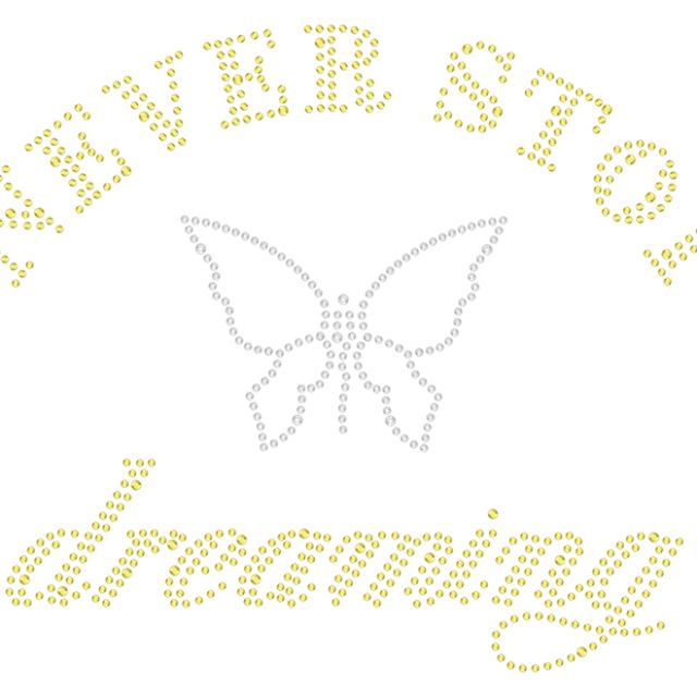 NEVER STOP dreaming (strass motif)