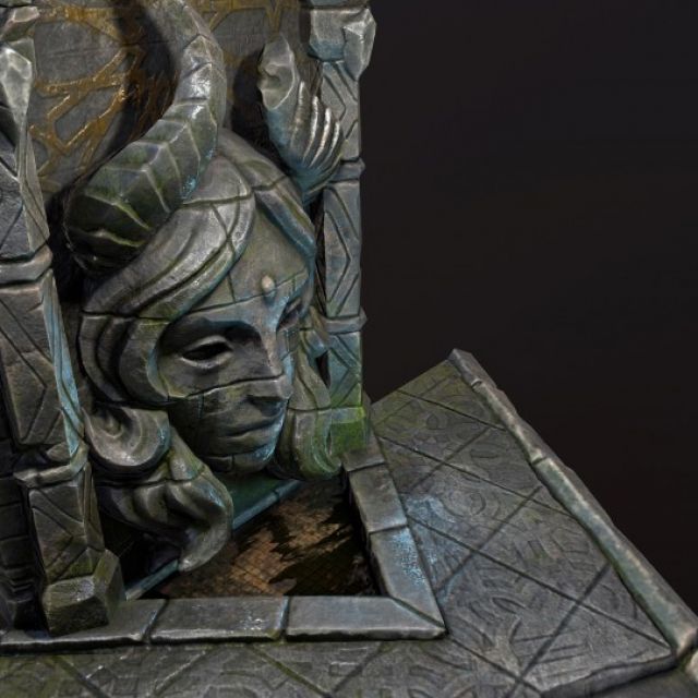 Ruined statue of goddess Amadia