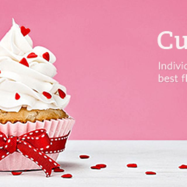 Cupcakes banner for delicious cakes