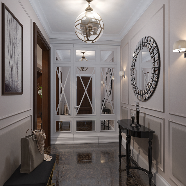 Project of Interiors at private flat at Molodogvardeyskaya Stree