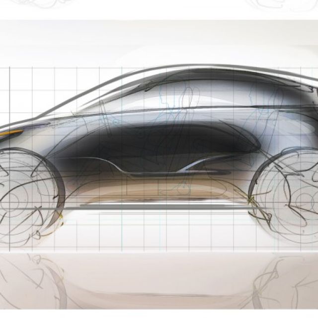  Tesla Electric SUV Sketch