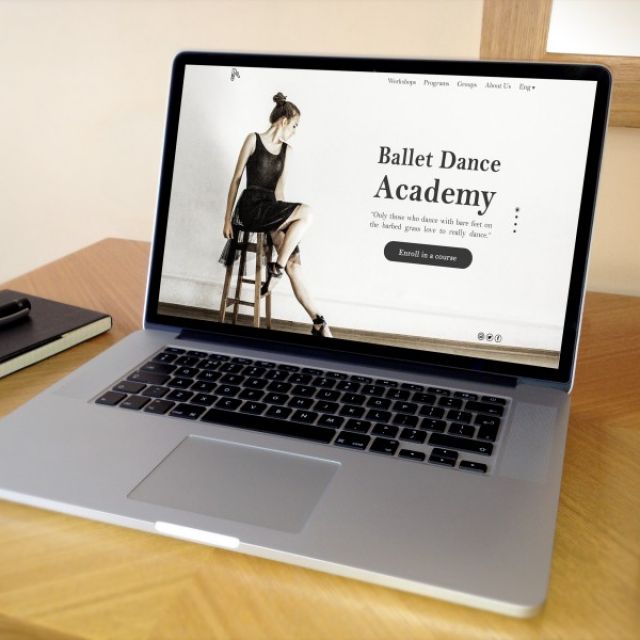 Landing page design for dance studio