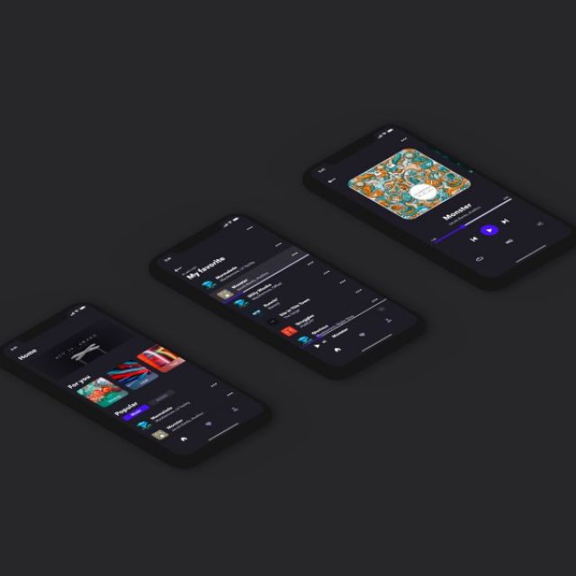 Music app concept (dark)
