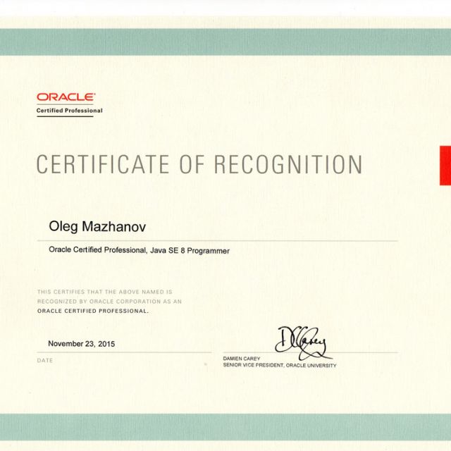 Oracle OCP JavaSE 8 Programmer