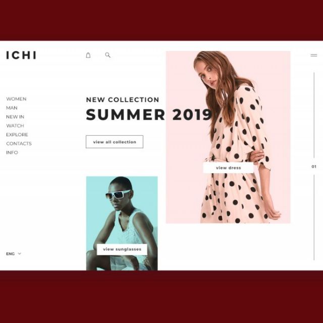 Site design for clothing brand "ICHI"