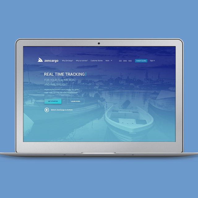 Landing page for the cargo company