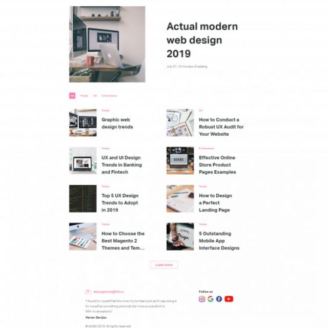 Actual modern web design 2019