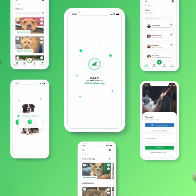 Concept redesign HELP the animals inc. Anniversary Mobile app