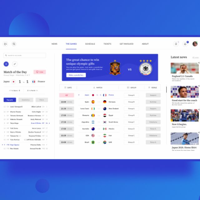 Concept design Olympic games website