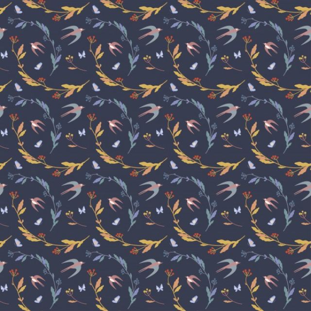Bird`s seamless pattern with dark background