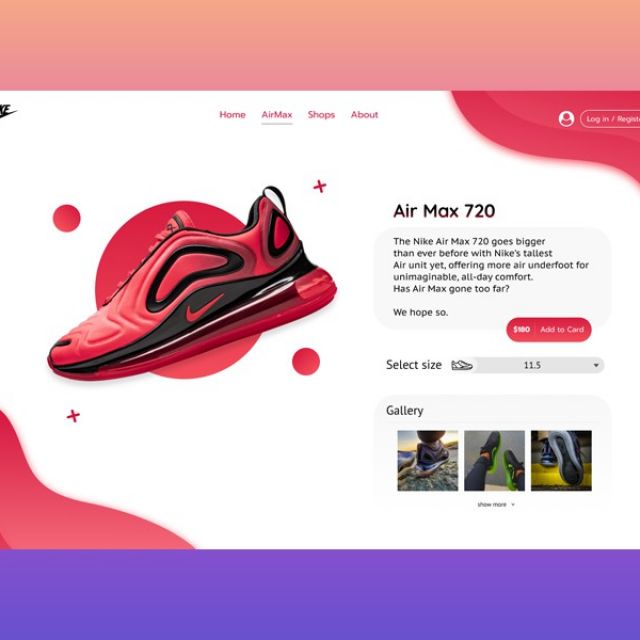 Nike Air Max 720 Web page 
