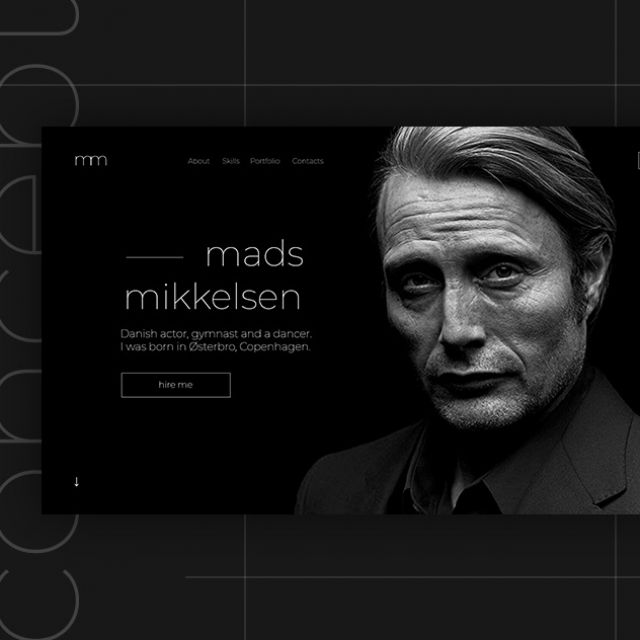 Landing page for Mads Mikkelsen