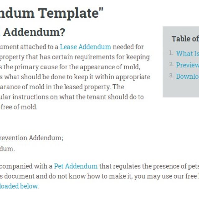 What Is a Mold Addendum?