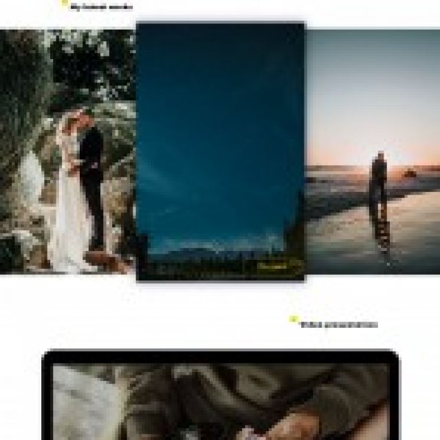 Landing page for photographer