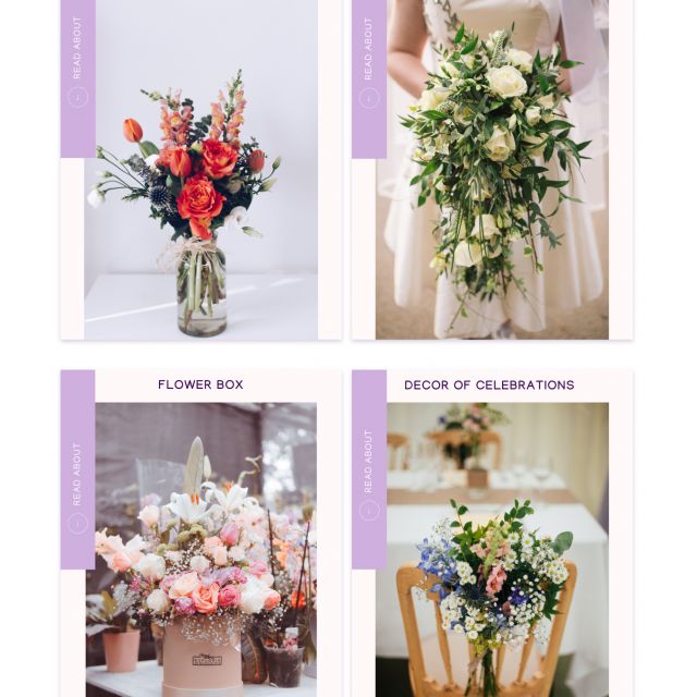 Landing page for florists services