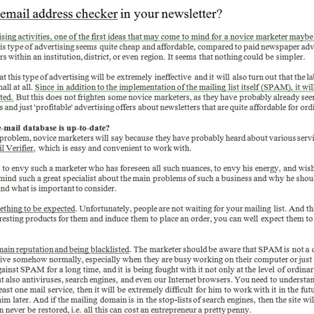 Why use a quality email address checker in your newsletter?