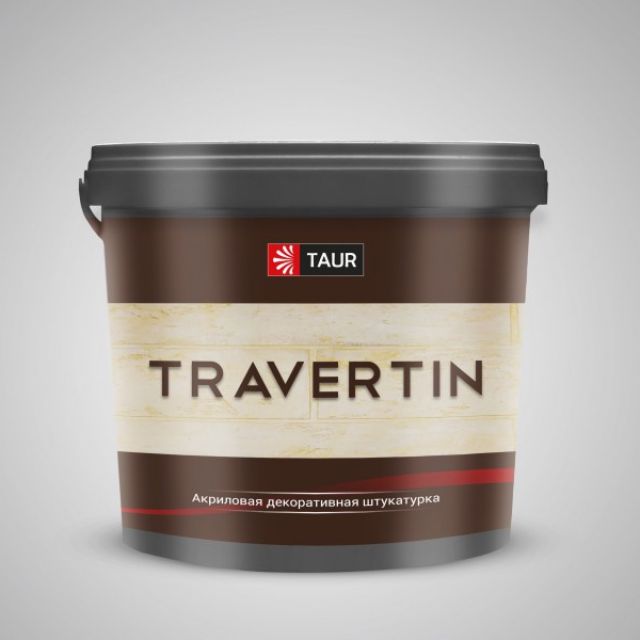 Дизайн этикетки для декоративной штукатурки "Travertin"