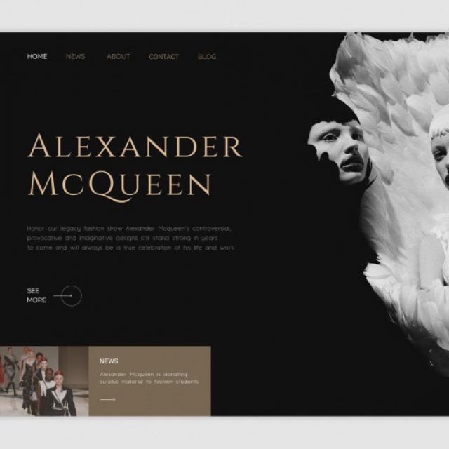 Landing Page about  Alexander McQueen