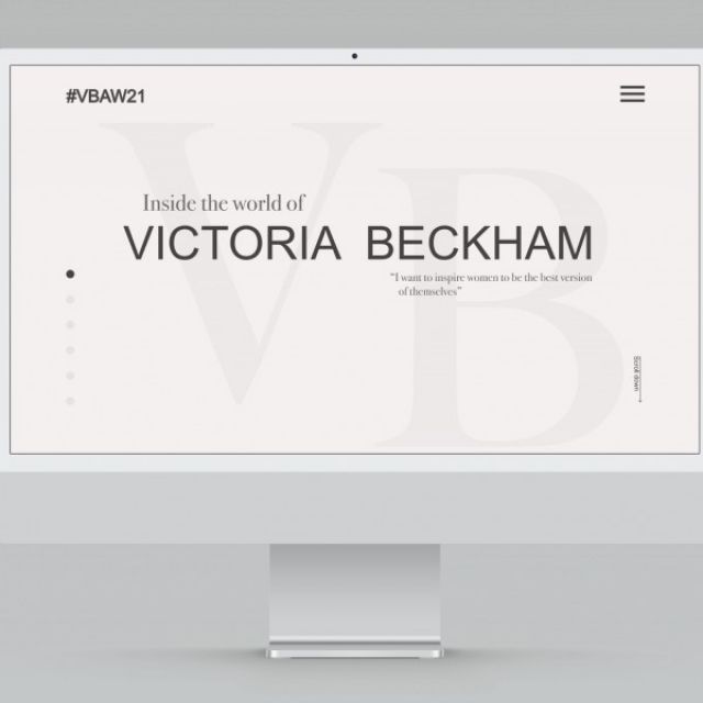 Landing page about Victoria Beckham 