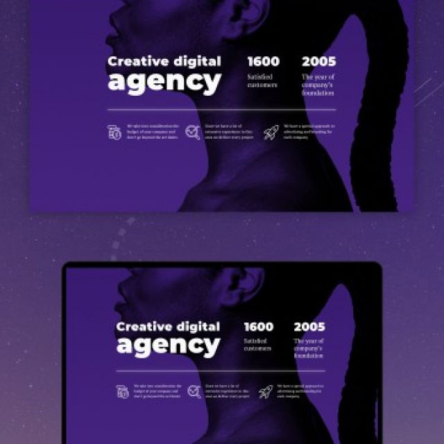 Main screen for a creative agency