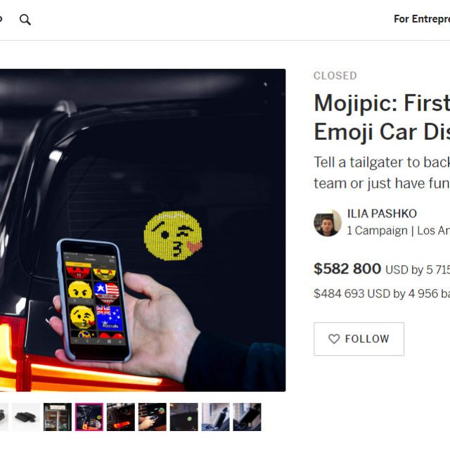 MOJIPIC 587000$ in IndieGoGo 