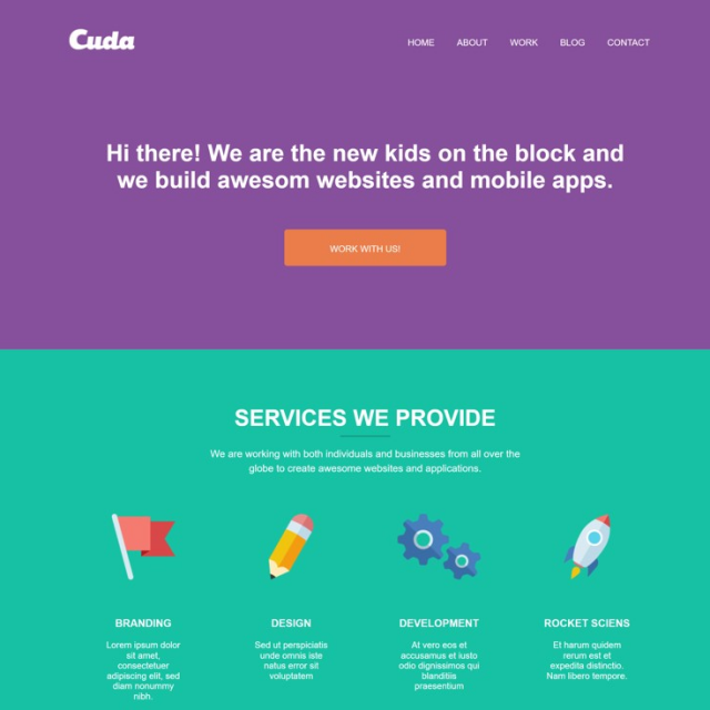 Landing Page "Cuda"