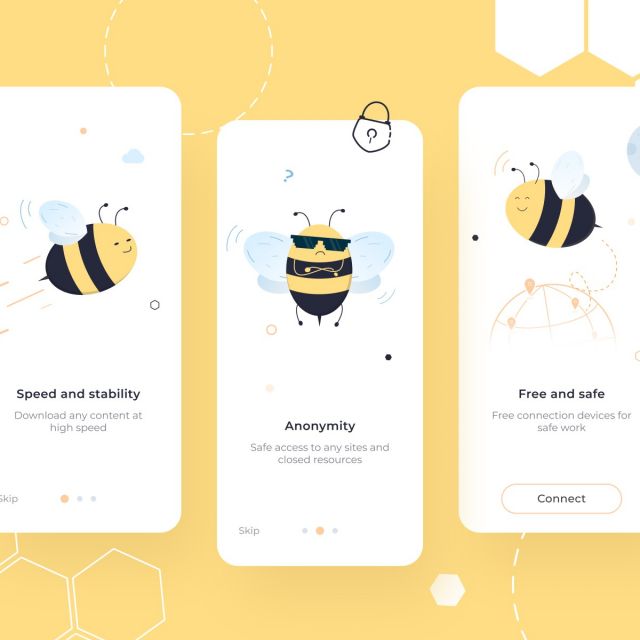 Onboarding screen VPN, illustrations