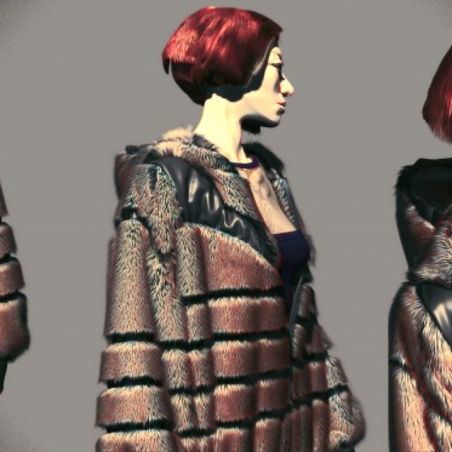 Girl from Blade Runner World: Fur coat design