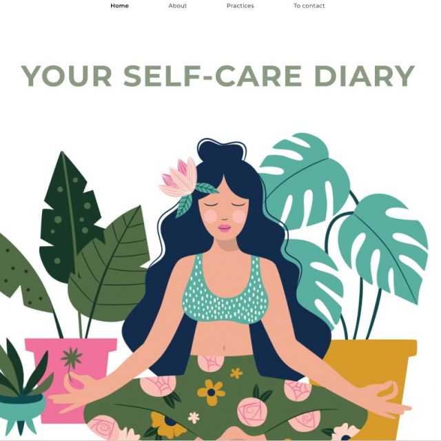 Landing page "Your self-care diary"