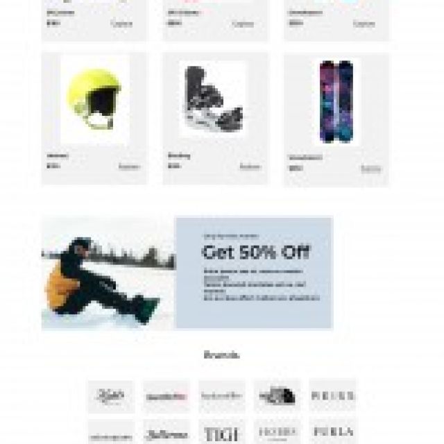 Winter Sports Collection 2021 landing page
