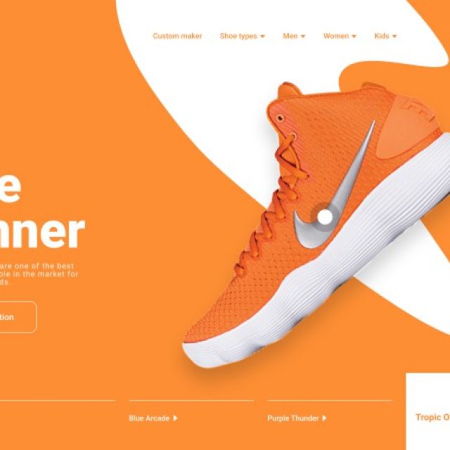 Landing page "Nike"