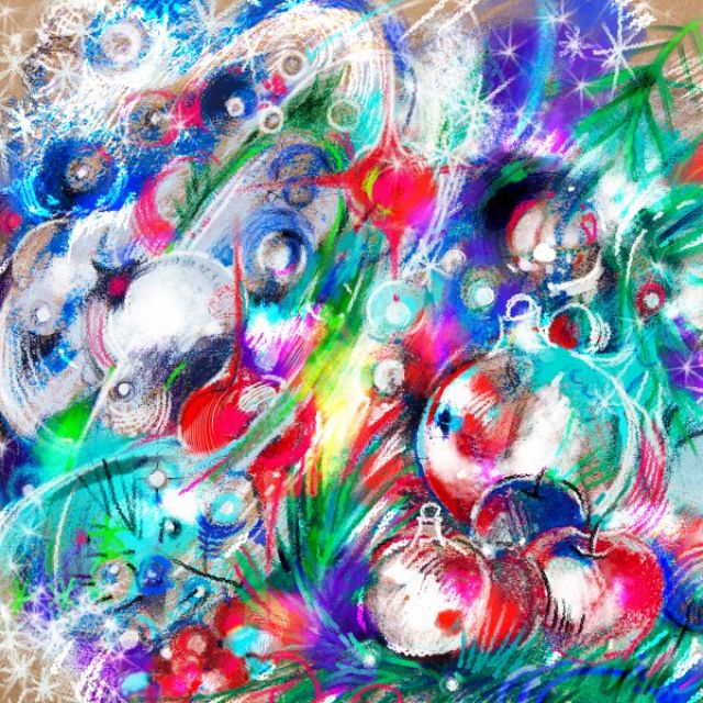 Graphic abstract Christmas illustration