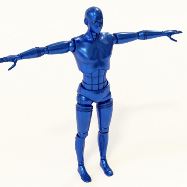 Blue robot man