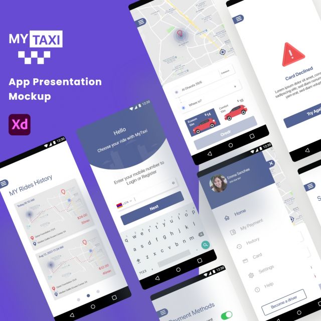Taxi mobile App UI/UX designe
