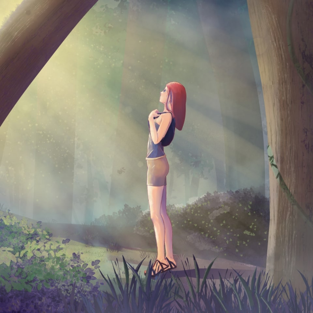 Girl in forest