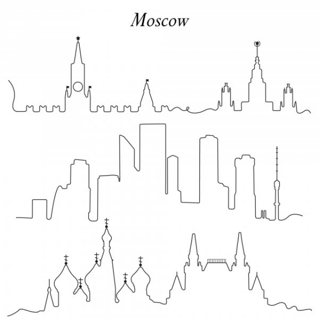 Moscow line art