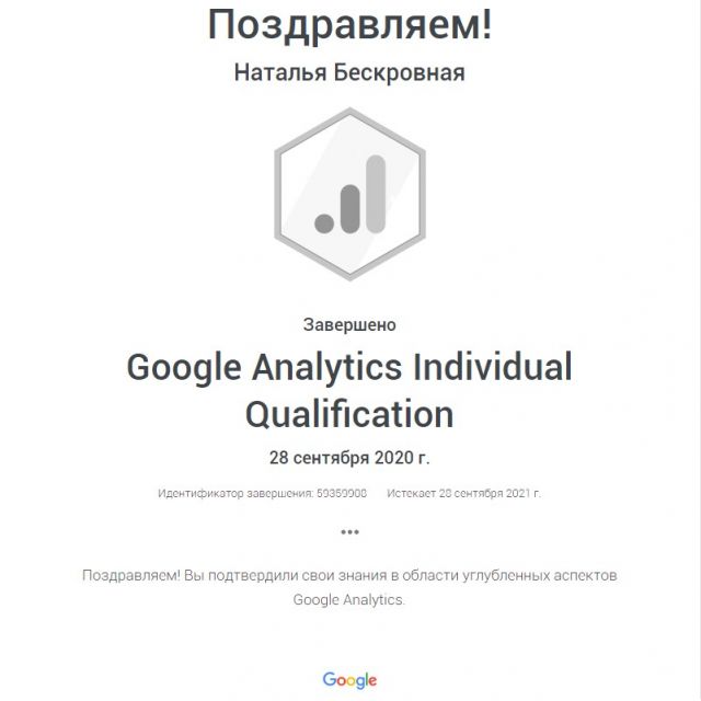 Google Analytics Individual Qualification