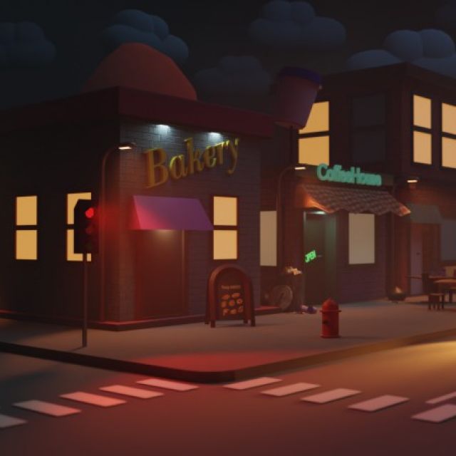 Low-poly town