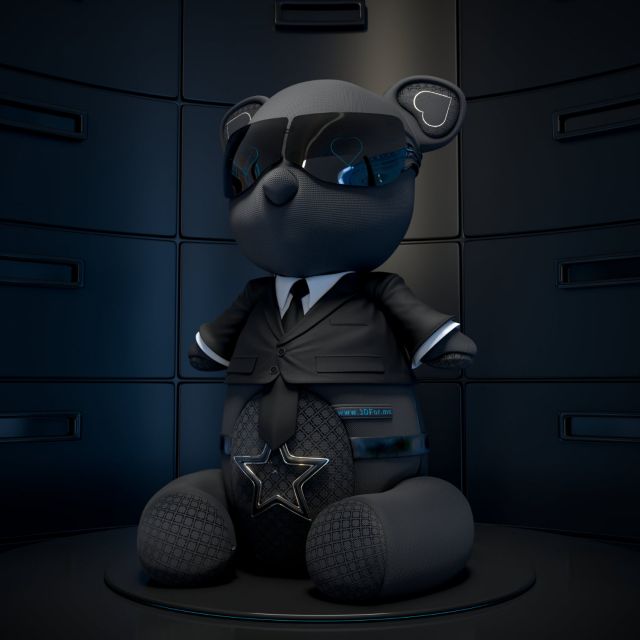 3D Bear in Black 2