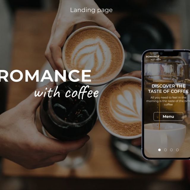 Landing page for a coffee shop