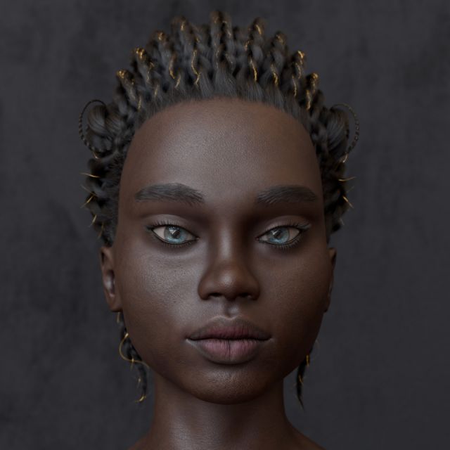  2 - GirlBlack 3D Character  